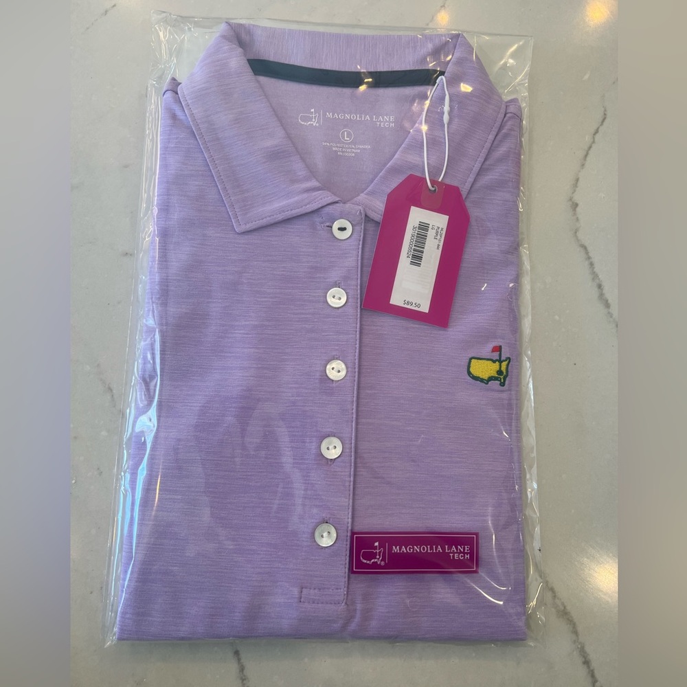 Masters tech womens lilac/lavender logo polo L